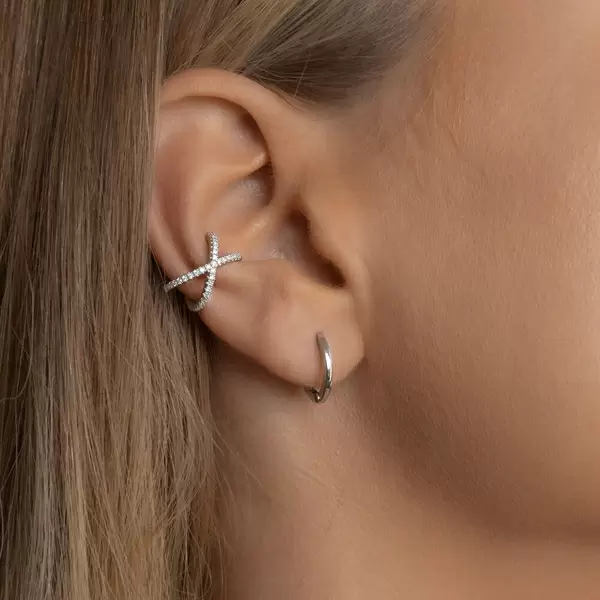 Leaf Jewelry Mini-Klappcreolen, 18 K Rosegold vergoldet Kostenlose Rückgabe