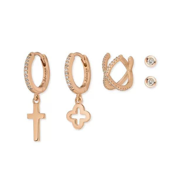 Leaf Jewelry Ear Mix, 5-er Set, 18 K Rosegold vergoldet Letzte 3 Tage