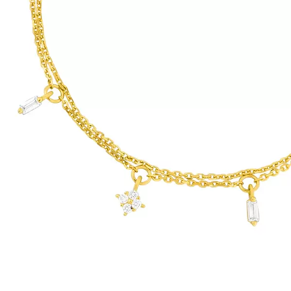 Leaf Jewelry Armkette CRYSTAL, 18 K Gelbgold vergoldet Super Rabatt