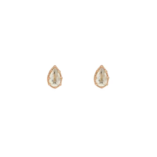 Leaf Jewelry Ohrstecker Drop, Prehnit, 18 K Rosegold vergoldet Speichern exportieren