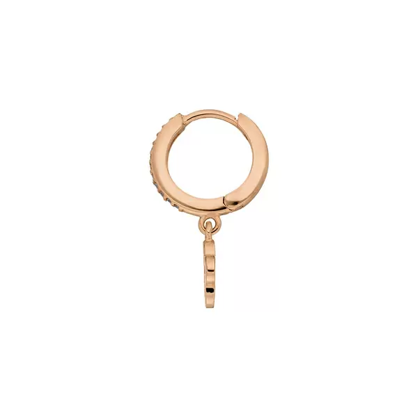 Leaf Jewelry Single Creole CLOVER/Zirkonia, 18 K Rosegold vergoldet Preisnachlass