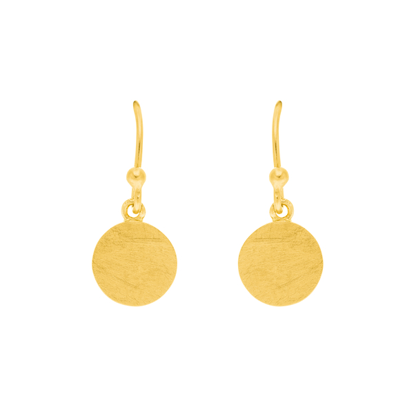 Leaf Jewelry Ohrhänger Plättchen klein, 18 K Gelbgold vergoldet Jubiläumsangebot