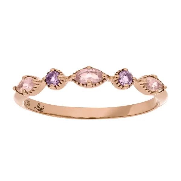 Leaf Jewelry Silber Ring, Oval Gems, Rosenquarz, Rosegold Zeitlich begrenztes Angebot