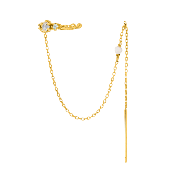 Leaf Jewelry Earcandy, Mondstein/Blauer Topaz, 18 K Gelbgold vergoldet Exklusive Angebote