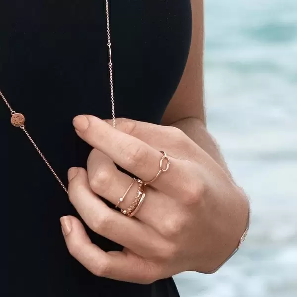 Leaf Jewelry Stacking Ring Basic, 18 K Gelbgold vergoldet, Größe 50 Räumungsverkauf