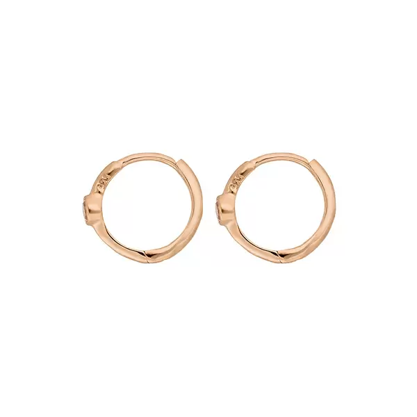 Leaf Jewelry Creole One Gem, Rosenquarz, 18 K Rosegold vergoldet Tägliche Deals