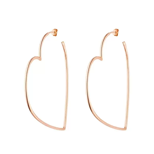 Leaf Jewelry Creole Herz, 60mm, 18K Rosegold vergoldet Tiefpreis