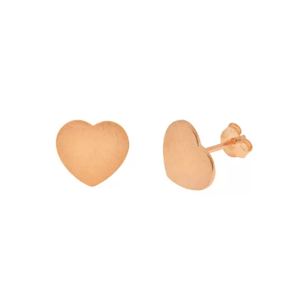 Leaf Jewelry Ohrstecker Heart-Disc, matt, 18 Rosegold vergoldet Sonderangebot der Fabrik