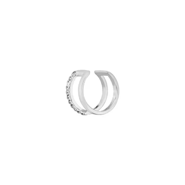 Leaf Jewelry Earcuff Double Line, Zirkonia, 925 Sterling Silber Clearance-Verkauf
