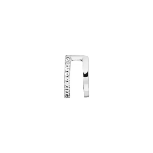 Leaf Jewelry Earcuff Double Line, Zirkonia, 925 Sterling Silber Clearance-Verkauf