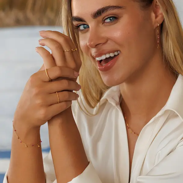 Leaf Jewelry Ohrhänger Amazonit, 18 K Gelbgold vergoldet Begrenzt auf 3 Tage