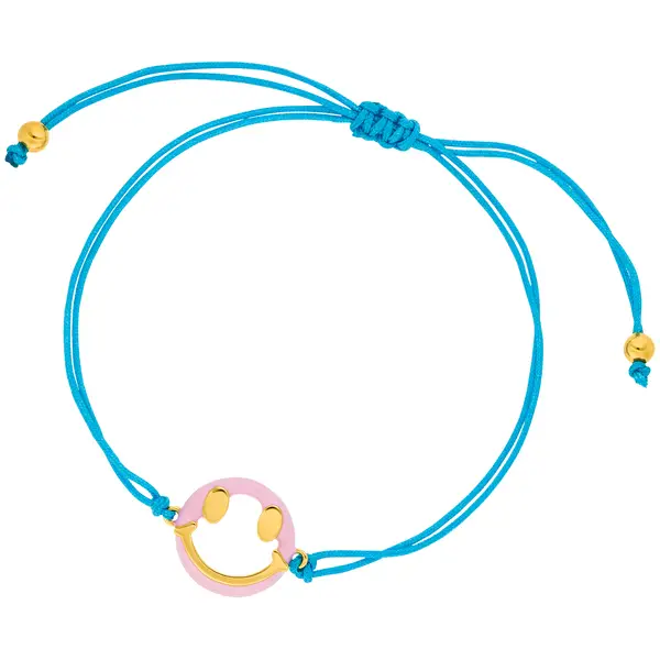 Leaf Jewelry Glücksarmband "Joy" EMOJI, 18 K Gelbgold vergoldet Kostenloser Versand
