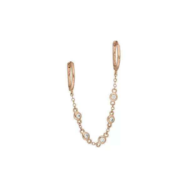 Leaf Jewelry Ear Candy - Double Hoop, Zirkonia, 18 K Rosegold vergoldet Fabrik Onlineshop