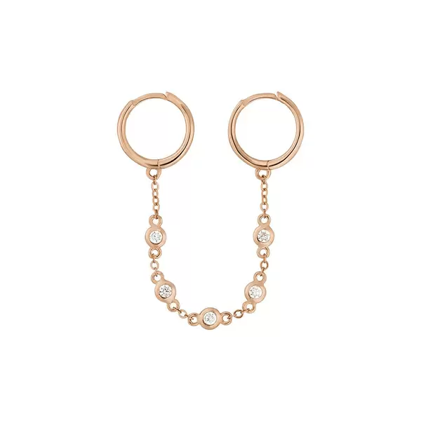 Leaf Jewelry Ear Candy - Double Hoop, Zirkonia, 18 K Rosegold vergoldet Fabrik Onlineshop