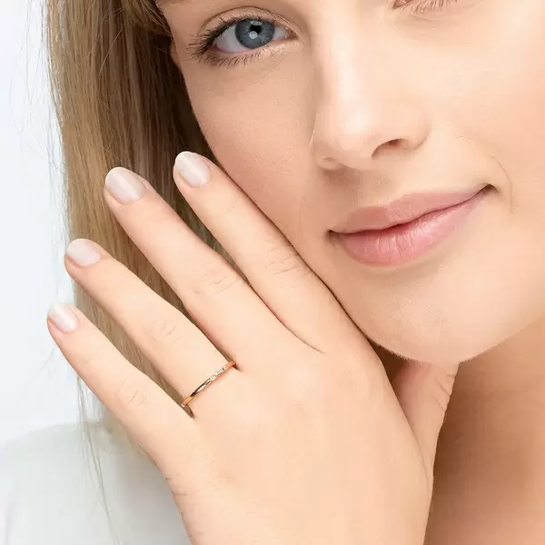 Leaf Jewelry Ring SPARKLE, small, 18 K Rosegold vergoldet, Gr.50 Großer Ausverkauf