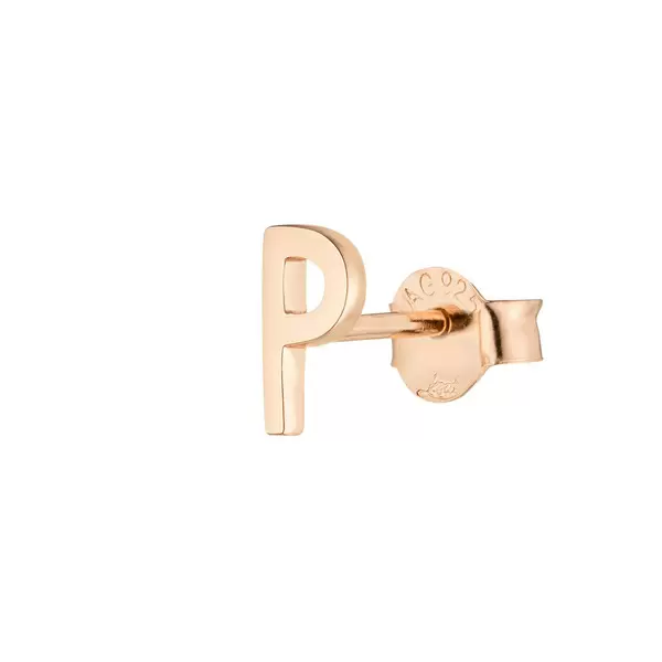 Leaf Jewelry Buchstabenstecker, 18K Rosegold vergoldet, 1 Stück, B Begrenztes Angebot