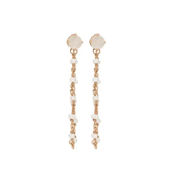 Leaf Jewelry Ohrhänger Flying Gem, Perle/Rosenquarz, 18 K Rosegold vergoldet Online Shopping