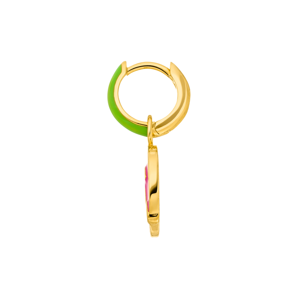 Leaf Jewelry Single Creole "LOL" EMOJI, 18 K Gelbgold vergoldet Jubiläumsangebot
