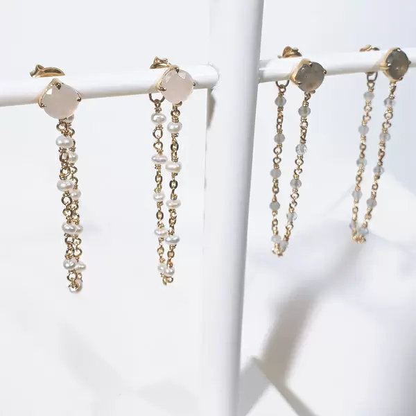 Leaf Jewelry Ohrhänger Flying Gem, Labradorit, 18 K Gelbgold vergoldet Neueste Mode