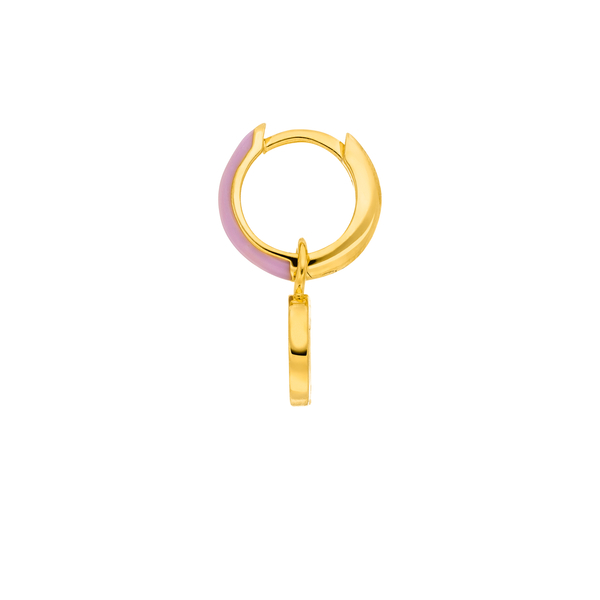 Leaf Jewelry Single Creole "Happy" EMOJI, 18 K Gelbgold vergoldet Neuheiten
