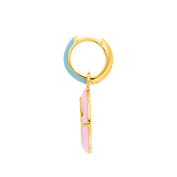 Leaf Jewelry Single Creole "Joy" EMOJI, 18 K Gelbgold vergoldet Räumungsverkauf
