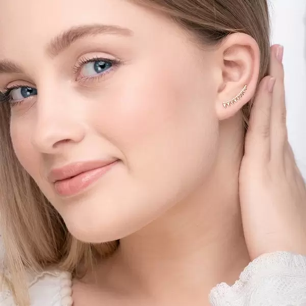 Leaf Jewelry Earclimber Memory II, 18 K Gelbgold vergoldet Tägliche Deals