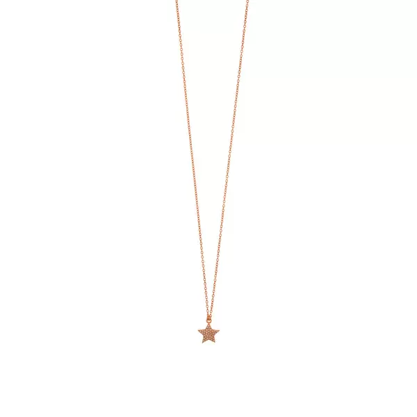 Leaf Jewelry Halskette Stern, 18 K Rosegold vergoldet Riesige Ersparnisse