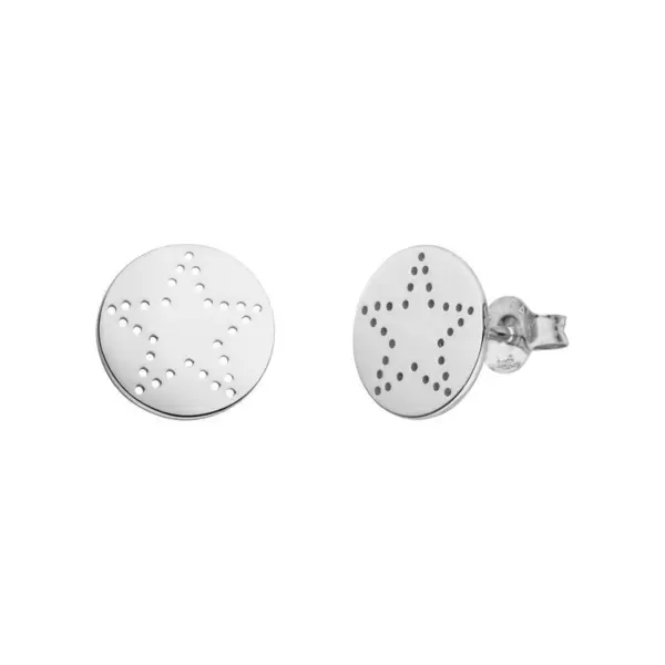Leaf Jewelry Ohrstecker Mini-Disc STAR, 925 Sterlingsilber Super Sparpreis