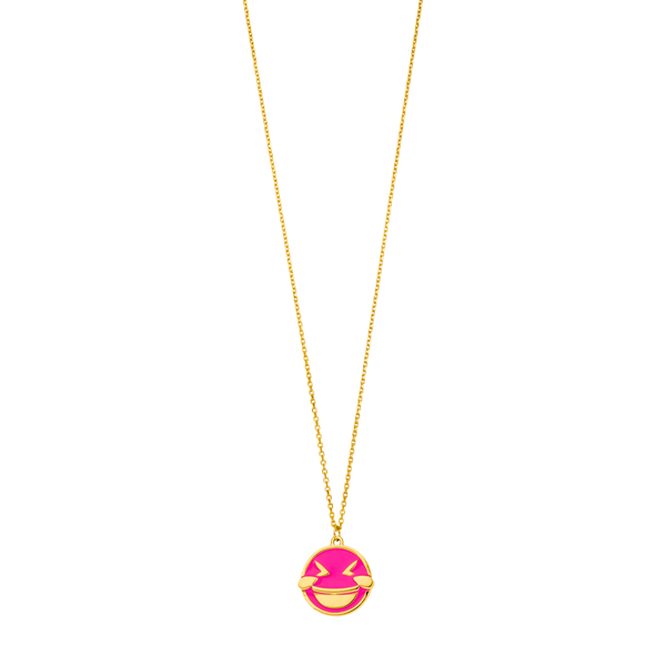 Leaf Jewelry Halskette "LOL" EMOJI, 18 K Gelbgold vergoldet Letzter Tag
