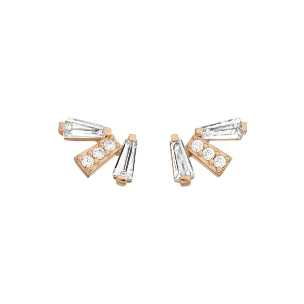 Leaf Jewelry Ohrstecker CRYSTAL, 18 K Rosegold vergoldet Zeitbegrenzte Promotion