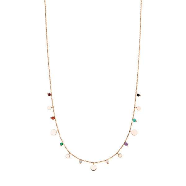 Leaf Jewelry Halskette Platelet Mix, 18 K Rosegold vergoldet Vierteljährliche Förderung