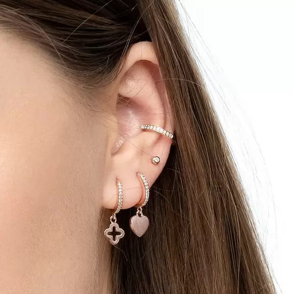 Leaf Jewelry Ear Mix, 5-er Set, 18 K Rosegold vergoldet Fabrikladen