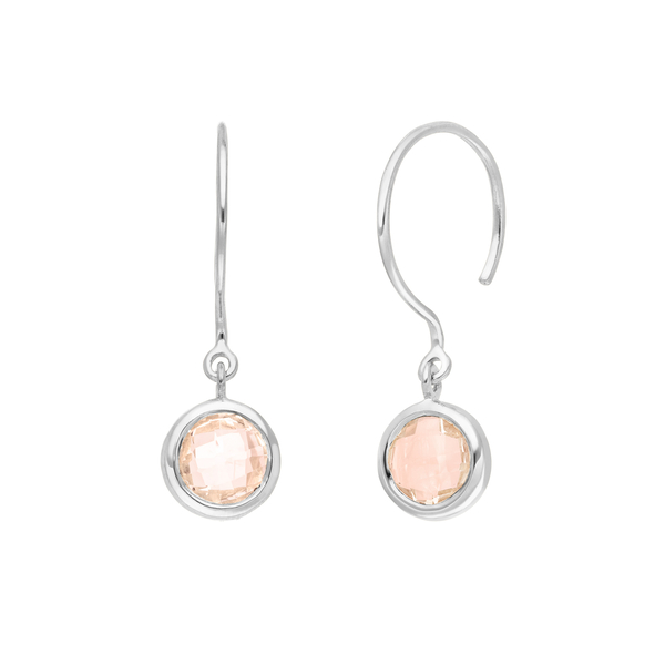 Leaf Jewelry Ohrhänger Solitär, Rosenquarz, 925 Sterlingsilber Black Friday Preise