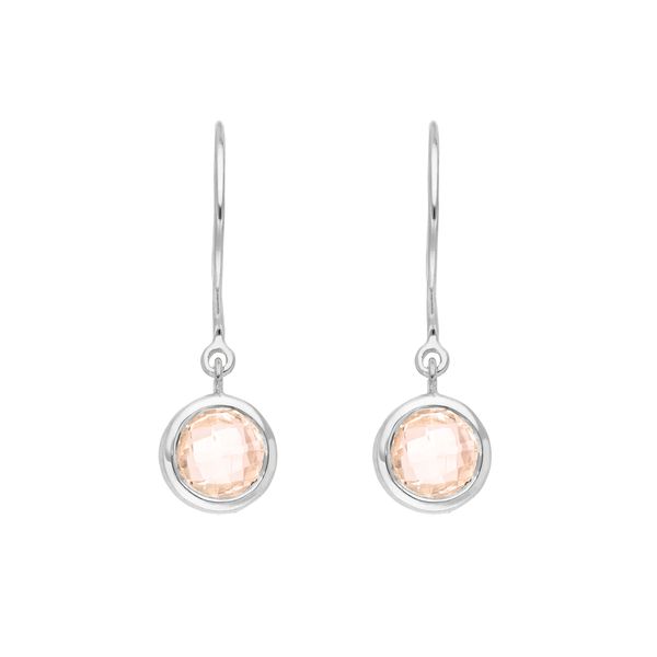 Leaf Jewelry Ohrhänger Solitär, Rosenquarz, 925 Sterlingsilber Black Friday Preise