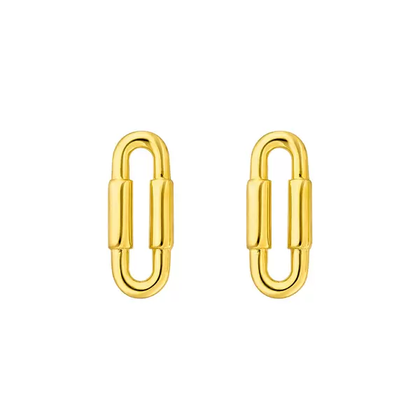 Leaf Jewelry Silber Ohrstecker, Gelbgold, Karabiner Outlet