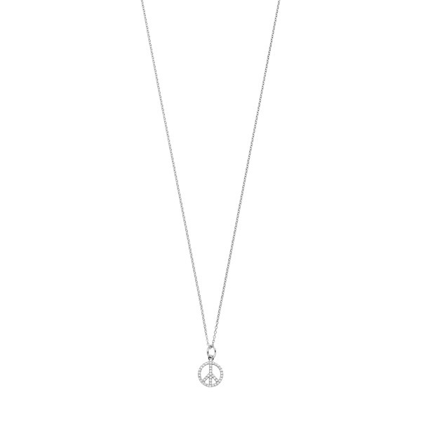 Leaf Jewelry Halskette Peace mit Zirkonia, 925 Sterlingsilber Angebote