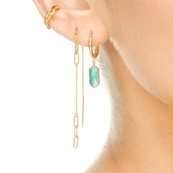 Leaf Jewelry Silber Earcuff, CHAIN, Gelbgold Versandkostenfrei