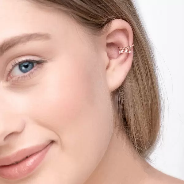 Leaf Jewelry Earcuff Fancy, 18 K Rosegold vergoldet Heißer Verkauf
