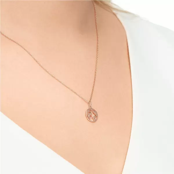 Leaf Jewelry Halskette Weltkugel, 18 K Rosegold vergoldet Online Outlet