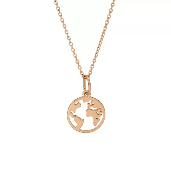 Leaf Jewelry Halskette Weltkugel, 18 K Rosegold vergoldet Online Outlet