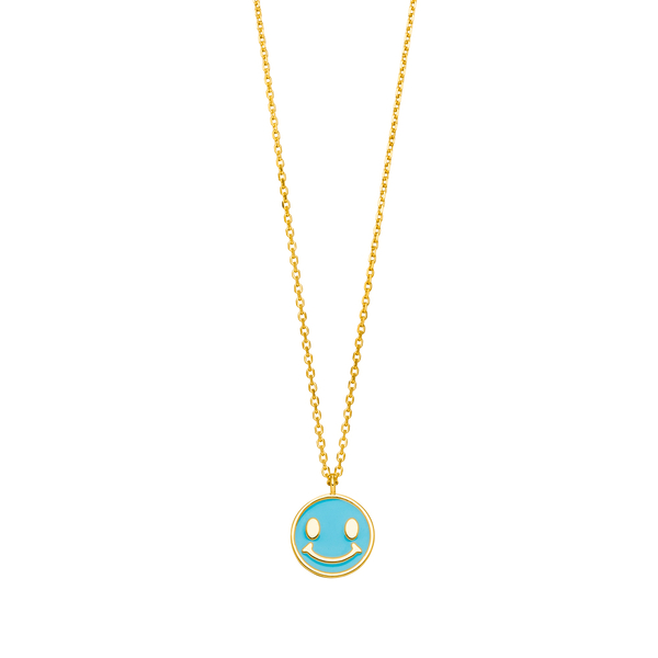 Leaf Jewelry Halskette "Happy" EMOJI, 18 K Gelbgold vergoldet Blitzangebot