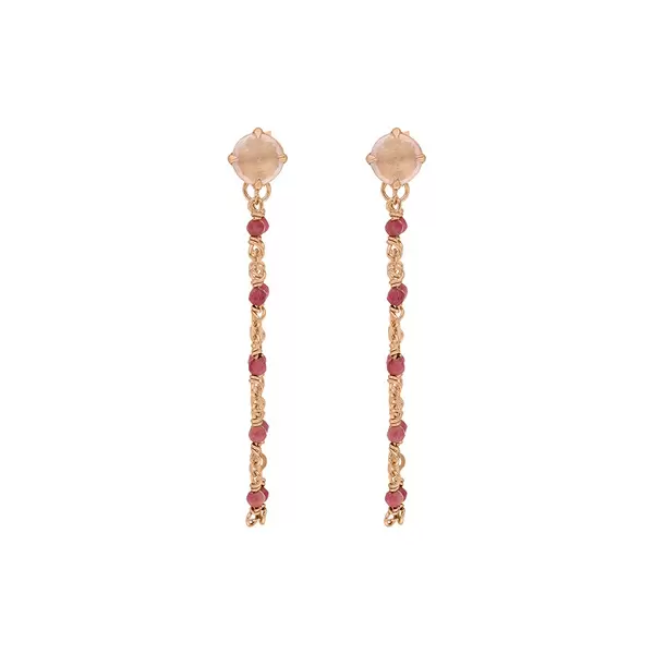 Leaf Jewelry Ohrhänger Flying Gems, Rosenquarz, 18 K Rosegold vergoldet Saisonale Angebote