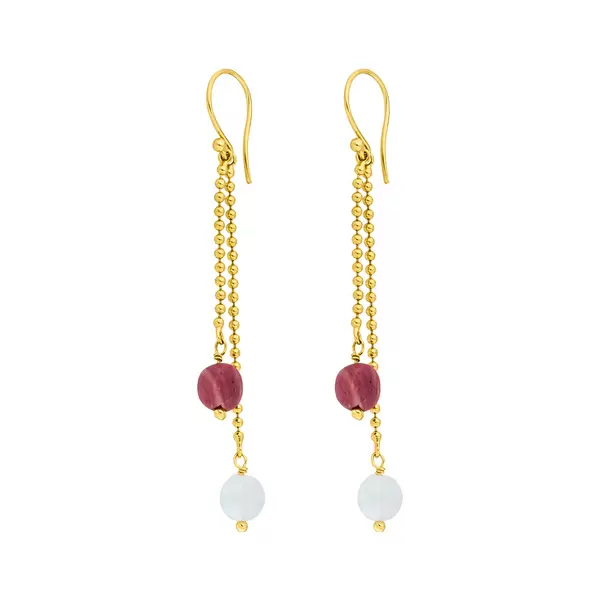 Leaf Jewelry Ohrhänger Gorgeous Gems, 18 K Gelbgold vergoldet Nur noch ein Tag übrig
