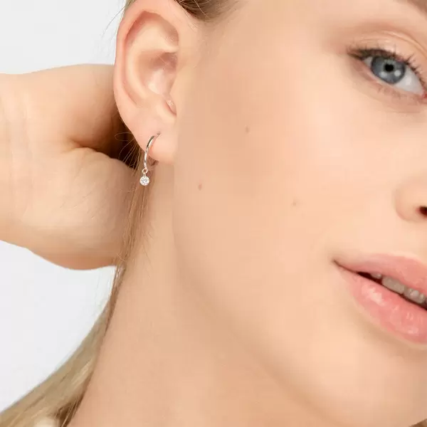 Leaf Jewelry Creole Pure mit Diamanten, 18 K Weissgold Black Friday Preise