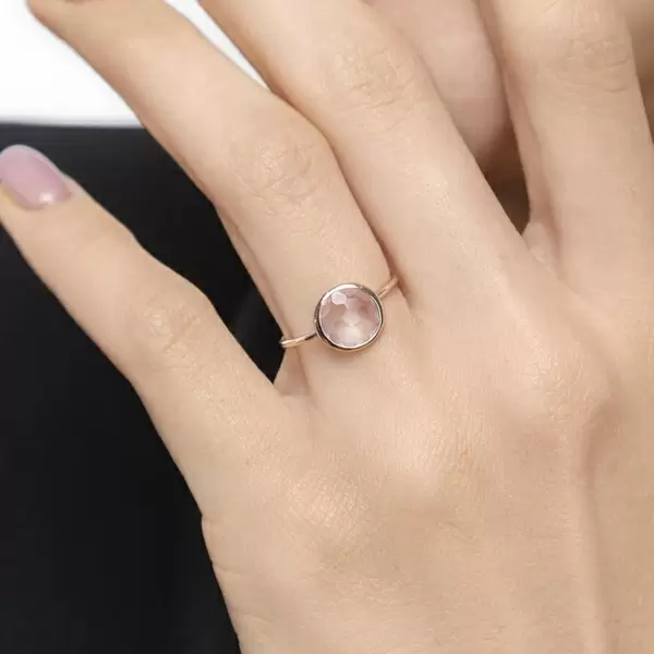 Leaf Jewelry Ring 14 K Roségold, Rosenquarz Rabatte dieses Monats