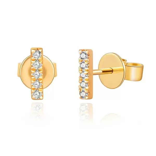 Leaf Jewelry Ohrstecker Bar mit Diamanten, 18 K Gelbgold 2025