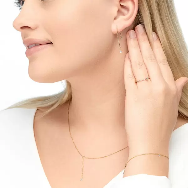 Leaf Jewelry Halskette Y-Pure Diamant, 18 K Gelbgold Outlet