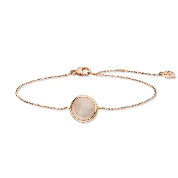 Leaf Jewelry Armkette Rosenquarz, 14 K Roségold Auslauf