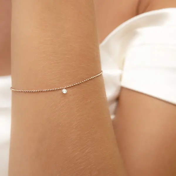 Leaf Jewelry Armkette Pure Ball Chain, Diamant, 14 K Gelbgold Versandkostenfrei