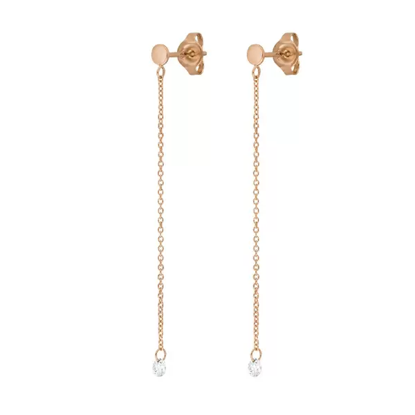 Leaf Jewelry Ohrringe Pure Kette, 18 K Rosegold Exklusivangebot